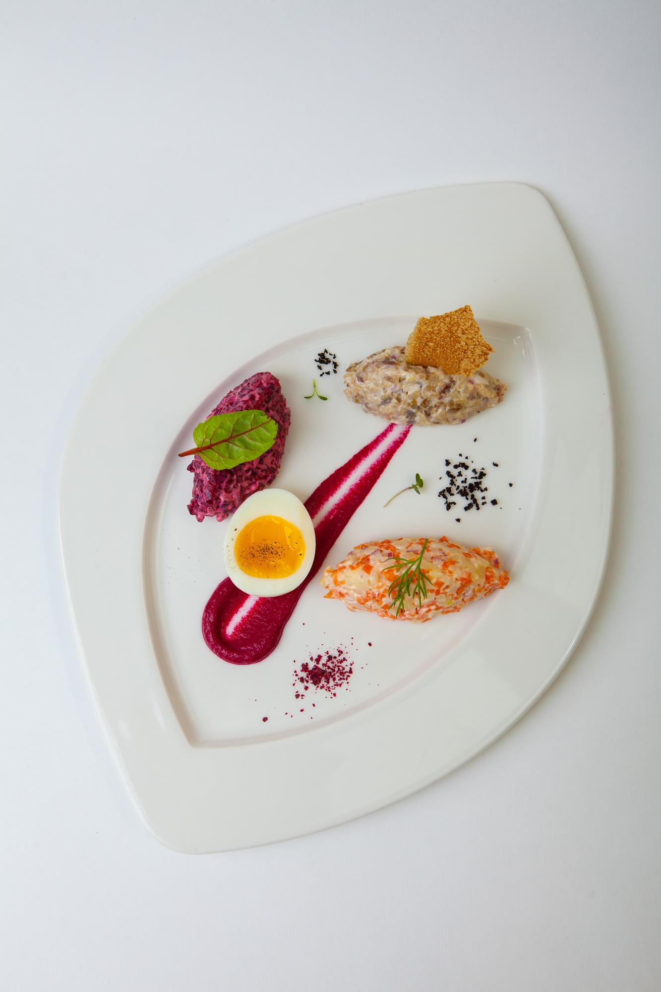 Large plated course photographed flat